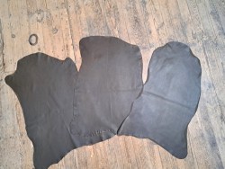 Lot de 3 peaux de cuir stretch - kaki - Cuir en stock