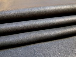 Lot de 3 peaux de cuir stretch - noir mat - Cuir en stock