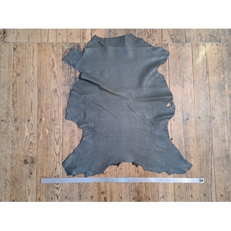 Peau de cuir de mouton crispé - gris - maroquinerie ou vêtement - Cuirenstock