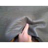 Peau de cuir de mouton crispé - gris - maroquinerie ou vêtement - Cuir en stock