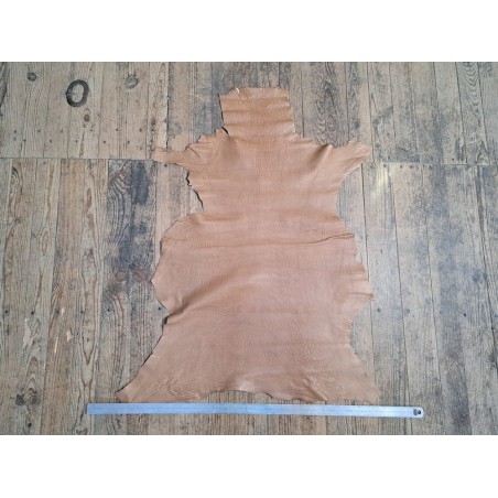 Peau de cuir de mouton crispé -beige- maroquinerie ou vêtement - Cuirenstock