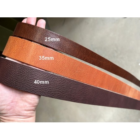 Lot de 3 bandes de cuir tannage végétal – Brun/Marron – Cuir européen recyclé | Cuir en Stock