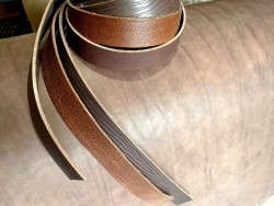 Lot de 3 bandes de cuir tannage végétal – Brun/Marron – Cuir européen recyclé | Cuir en Stock