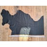 Demi-peau de cuir de vache grainé - Noir mat - B - Cuir en Stock