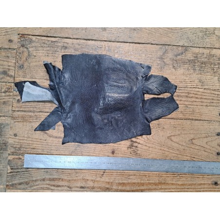 Lot de 2 peaux de cuir de lézard - B - Gris/Brun acajou