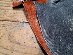 Lot de 2 peaux de cuir de lézard - B - Gris/Brun acajou