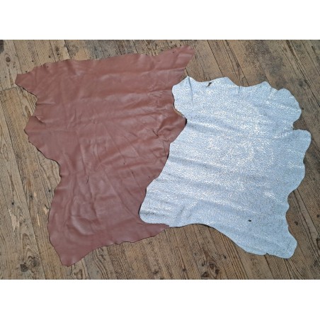 Lot de 2 peaux - Cuir d'agneau et de chèvre - A - Cuir en Stock
