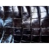 Peau de crocodile véritable - Noir - Cuir en Stock