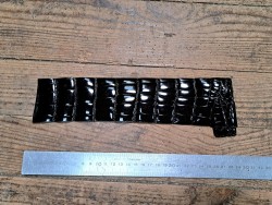 Cuir de crocodile - queue noir satiné - Cuir en Stock
