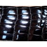 Cuir de crocodile - queue noir satiné - Cuir en Stock