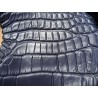 Peau de crocodile bleu marine mat - Cuir en Stock