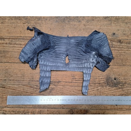 Peau de crocodile bleu marine mat - Cuir en Stock
