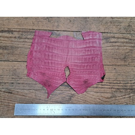 Cuir de crocodile - Bordeaux satiné - Cuir en Stock