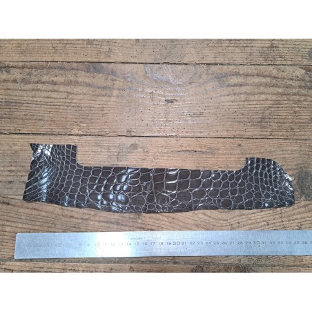 Morceau de cuir de crocodile véritable couleur gris - Cuir en Stock