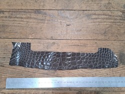 Morceau de cuir de crocodile véritable couleur gris - Cuir en Stock
