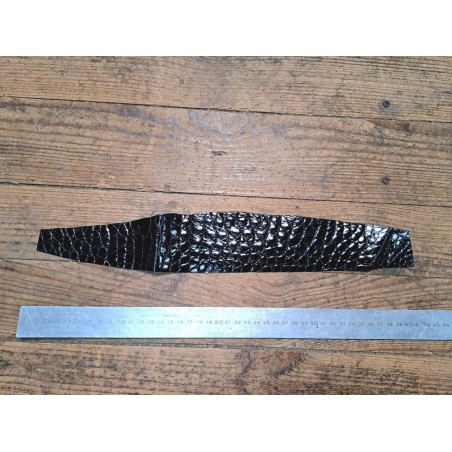Peau de crocodile - Noir bleuté - Cuir en Stock