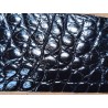 Peau de crocodile - Noir bleuté - Cuir en Stock