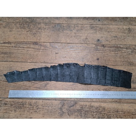 Morceau de cuir de crocodile - Noir mat - Cuir en Stock