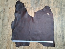 Demi-peau de cuir gras de vachette pullup - Marron -A- Cuir en Stock