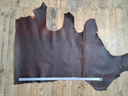 Demi-peau de cuir gras pullup - Marron - B - Cuir en Stock