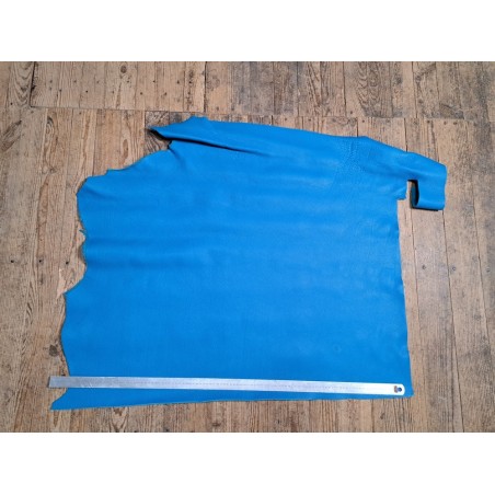 Demi-peau de cuir de taurillon - Bleu océan - Cuir en Stock