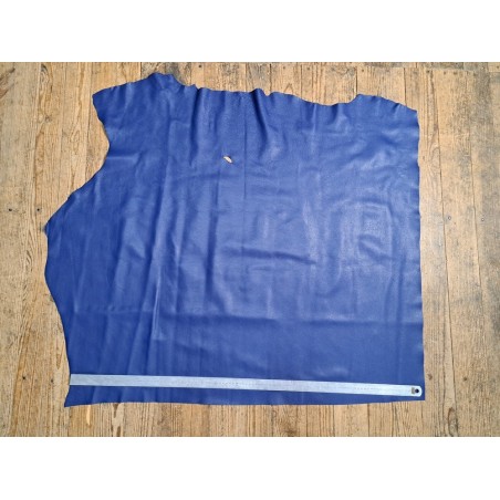Demi-peau de cuir de taurillon - Bleu électrique - Cuir en Stock