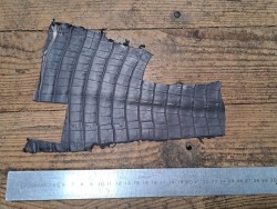 Queue de crocodile - Gris mat - bijoux et accessoires - Cuir en Stock