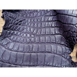 Peau de cuir de crocodile véritable - Violet mat - Cuir en Stock