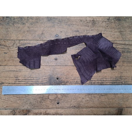 Peau de cuir de crocodile véritable - Violet mat - Cuir en Stock