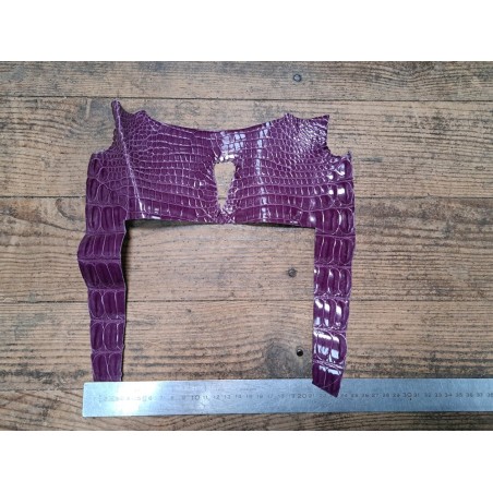 Peau de crocodile - Lilas - Cuir en Stock