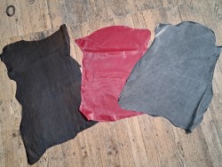 Lot de 3 peaux de cuir stretch - Cuir en Stock