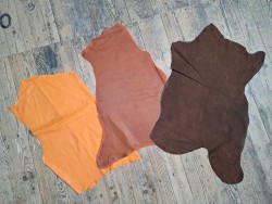 Lot de 3 peaux de cuir stretch - Cuir en Stock