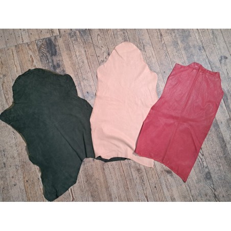 Lot de 3 peaux de cuir stretch - Cuir en Stock