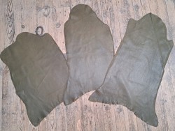Lot de 3 peaux de cuir stretch identiques - Olive