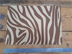 Morceau de cuir de veau nubuck zébre - Beige - Cuir en Stock