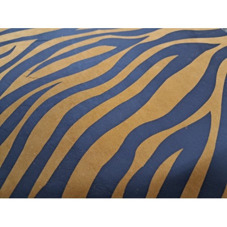 Morceau de cuir de veau nubuck zébre - Caramel - Cuir en Stock