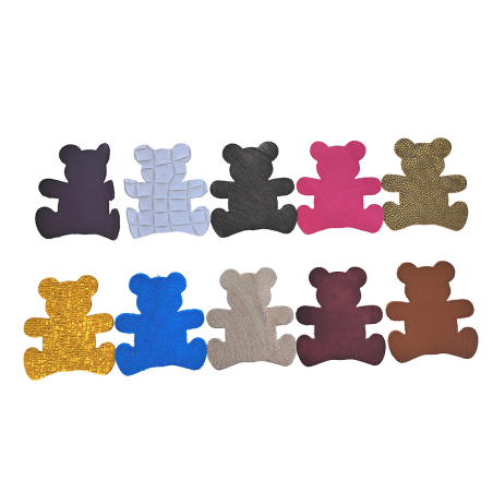 Lot surprise morceaux de cuir - forme ourson - Cuir en Stock