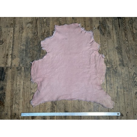 Peau de mouton lainée frisée rose pâle – Dos velours – Qualité italienne – Série limitée - Cuir en Stock