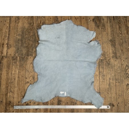 Peau de mouton lainée frisée bleu ciel – Dos velours – Qualité italienne – Série limitée - Cuir en Stock