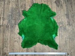 Peau de mouton lainée frisée vert – Dos velours – Qualité italienne – Série limitée - Cuir en Stock