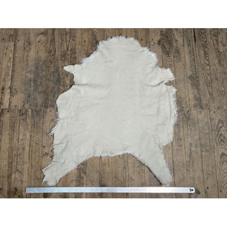 Peau de mouton lainée frisée blanc – Dos velours – Qualité italienne – Série limitée - Cuir en Stock