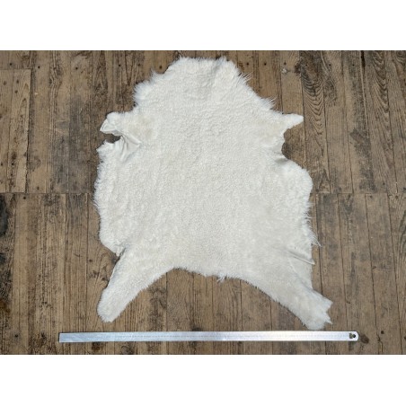 Peau de mouton lainée frisée blanc – Dos velours – Qualité italienne – Série limitée - Cuir en Stock