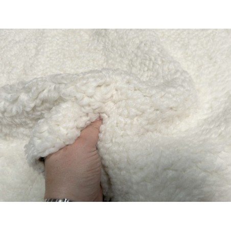 Peau de mouton lainée frisée blanc – Dos velours – Qualité italienne – Série limitée - Cuir en Stock