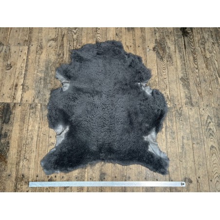 Peau de mouton lainée frisée gris – Dos velours – Qualité italienne – Série limitée - Cuir en Stock