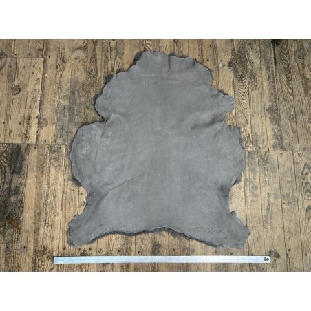 Peau de mouton lainée frisée gris – Dos velours – Qualité italienne – Série limitée - Cuir en Stock