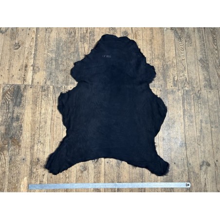 Peau de mouton lainée frisée noir bleuté – Dos velours – Qualité italienne – Série limitée - Cuir en Stock