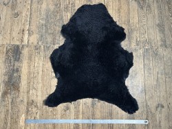 Peau de mouton lainée frisée noir bleuté – Dos velours – Qualité italienne – Série limitée - Cuir en Stock