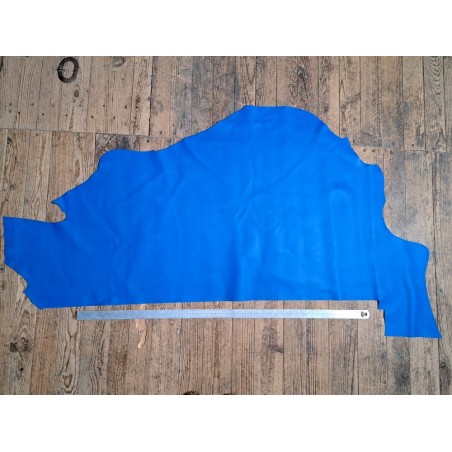 Peau de cuir de veau swift lisse - bleu cyan - maroquinerie - cuirenstock