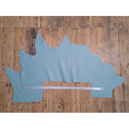 Peau de cuir de veau swift lisse - bleu lichen - maroquinerie - Cuirenstock