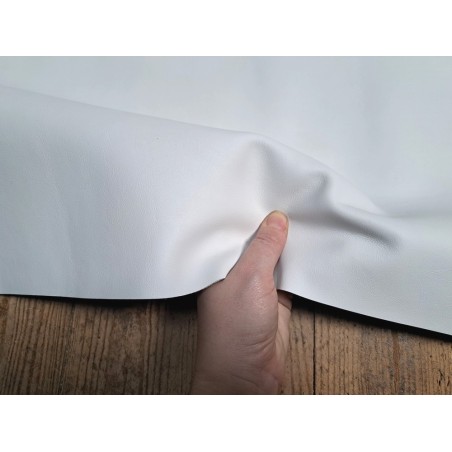 Peau de cuir de veau swift lisse - blanc - maroquinerie - Cuir en stock